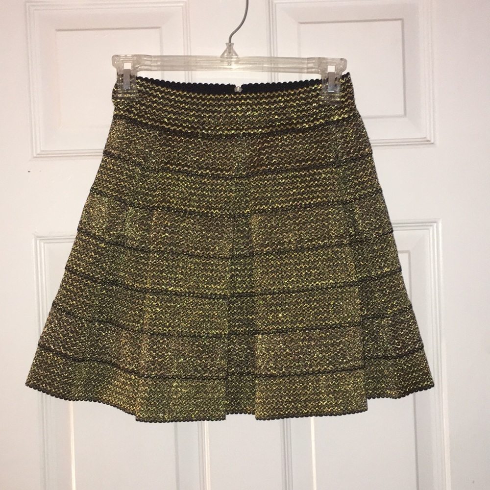Gold/Metallic Flare Mini Skirt